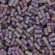 Miyuki Bugle 3mm Beads Matte smoky amethyst ab BGL1-142FR